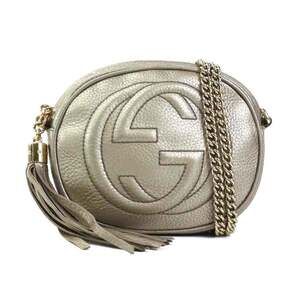 GUCCI Gold Leather Shoulder Bag
